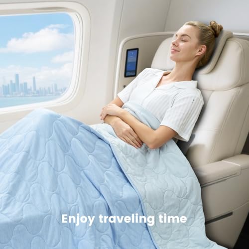 Cooling Blanket Queen 80x90 - Double-Sided Summer & Winter Comfort - Blue