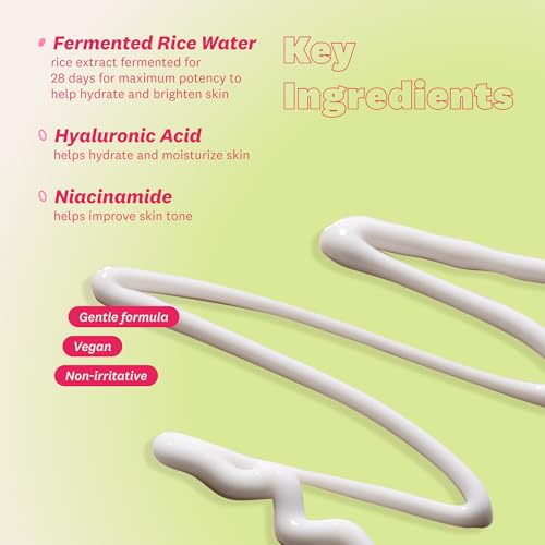 Vegan Rice Water Bright Eye Cream for Dark Circles & Hydration - Korean Skin Care