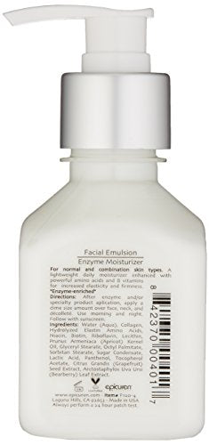 Facial Moisturizer with Enzymes - 4oz Light-Weight Rejuvenating Hydrating Cream - Epicuren Discovery
