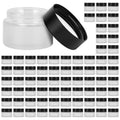 0.5 oz Glass Jars with Lids, Small Empty Cosmetic Jars with Inner Liners, Frosted Finish Sample Containers for Lip Balm, Ointments, Salves, Creams, Candle Making (72 Pack, Clear Frosted)