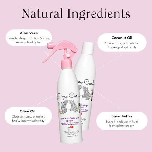 Rizos Curls Curl Defining Cream & Refresher Spray Bundle for Defined, Frizz-Free Curls