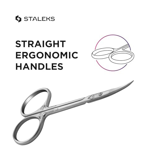 Staleks Exclusive 22 Type 1 Cuticle Scissors (Magnolia) ? Straight Handles and Classic Curved Blades
