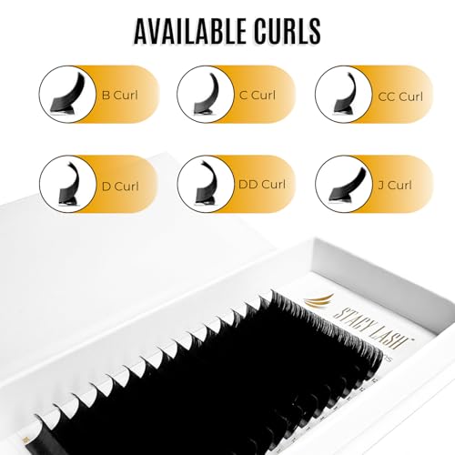 Easy Fan Lash Extensions by STACY LASH | DD Curl Eye Lashes | Easy Fanning Lashes 3D 4D 5D 6D 7D 10D | Volume Set | 16-Rows Lash Tray | Eyelash Extension Supplies for Lash Tech |DD-0.03-MIX 10-13