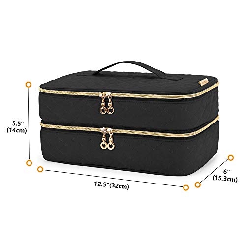 Teamoy Double-Layer Travel Storage Bag Compatible with Dyson Supersonic Hair Dryer, Blow Dryer Storage Bag, Portable Travel Organizer Bag for Hair Dryer and Attachments, Black(BAG ONLY)