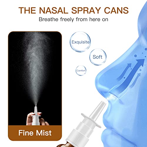 Nasal Spray Bottle, 6 Pcs 30ML/1oz Glass Amber Refillable Fine Mist Sprayers Atomizers, Small Empty Nasal Sprayer with Funnels and Labels