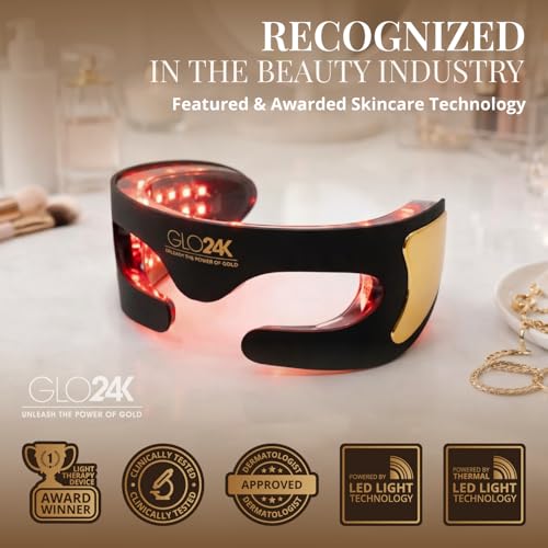 GLO24K LED Eye Mask with 108 LEDs & 7 Color Modes for Under-Eye Skincare
