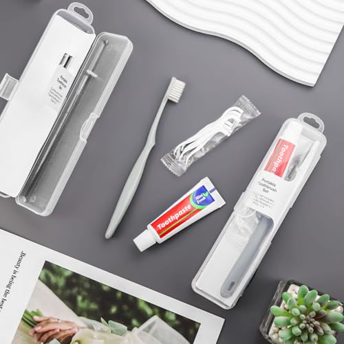 10-Pack Travel Toothbrush Kit with Case, Soft Bristle, Toothpaste & Floss Picks