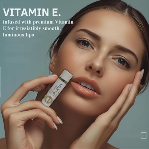 Vitamin E Lip Balm Chapstick - Moisturizing Lip Stick for Dry Lips, Natural 2 Pack, Made in USA