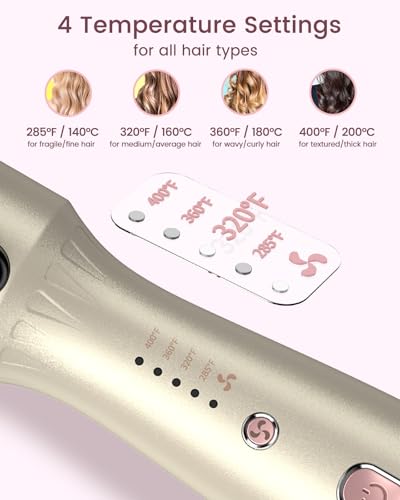 ZAVAREA Gold 1.5 Inch Heated Curling Brush for Voluminous Blowouts