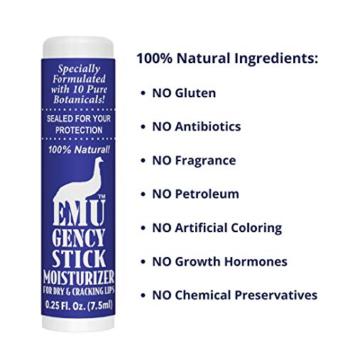 Montana Emu Ranch - EMUgency All Purpose Moisturizing Pocket Stick - 0.25 Ounce - 3 Pack - Helps Relieve Chapped, Cracked, and Split Lips and Skin