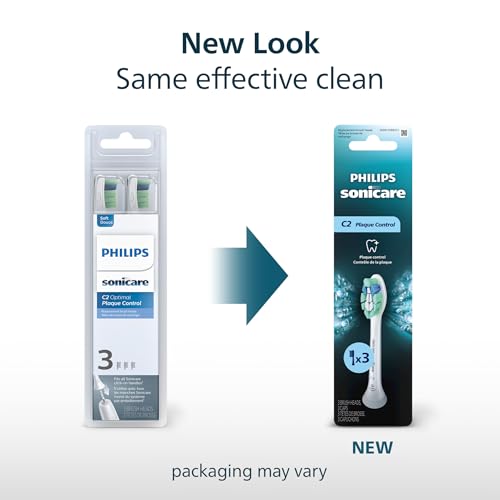 Philips Sonicare C2 Plaque Control Brush Heads 3-Pack - 9 Month Supply - White - Variation of 1 Count Pack of 3