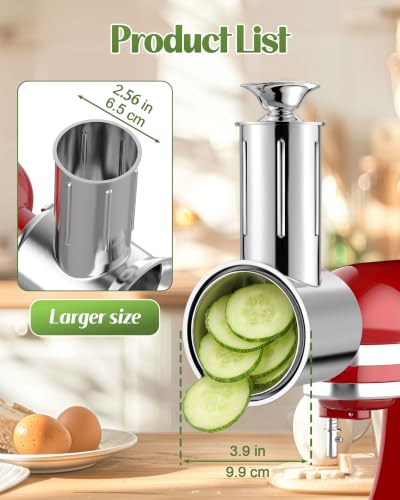 Jooke Slicer Shredder Attachment for KitchenAid Stand Mixers - Metal Silver