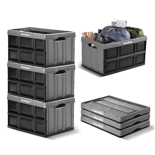 CleverMade Eco 62L Collapsible Storage Bin - Stone / 3 Pack