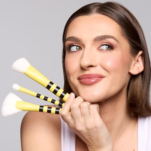 tarte fly squad brush set ? Eye & Cheek Brushes with Blending, Angled & Fan Designs to Seamlessly Apply Highlighter & Buildable Makeup Looks, Vegan & Cruelty-Free