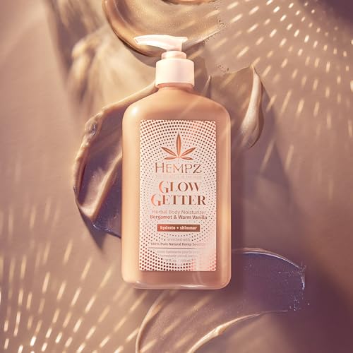 Hempz Glow Getter Body Lotion,Hydrating Moisturizer with Shimmer,17 oz.,(Pack of 2)