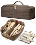 Travel Hair Tools Bag with Heat Resistant Mat - Taupe Brown