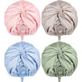 Maiteenly Light Color 4-Pack Adjustable Silk Sleep Bonnet for Hair Care & Night Use