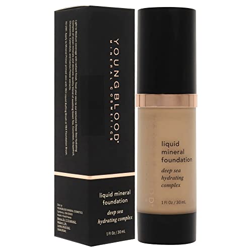 Youngblood Liquid Mineral Foundation Sun Kissed 1 Fl Oz - Dewy, Full Coverage, Vegan