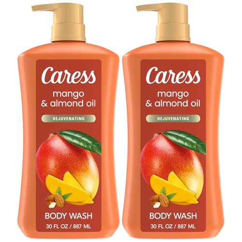 Caress Body Wash, Mango & Almond Oil 2-Pack ? Moisturizing Body Wash for Smooth & Rejuvenated Skin, Body Soap Liquid, 30 Fl Oz Ea