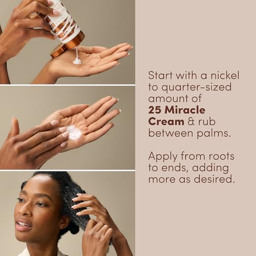 Mizani 25 Miracle Leave-In Cream - Hydrating Curl Cream with Coconut Oil, Curl Defining Leave In Conditioner, Anti Frizz, Heat Protectant, Silicone-Free, Sulfate-Free