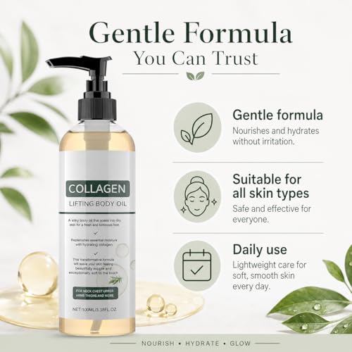 Collagen Body Oil for Skin Tightening & Hydration - 100g, Fast Absorbing