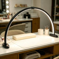 Black 23 Inch Detachable Foldable LED Nail Desk Lamp - 3 Modes, Stepless Dimming