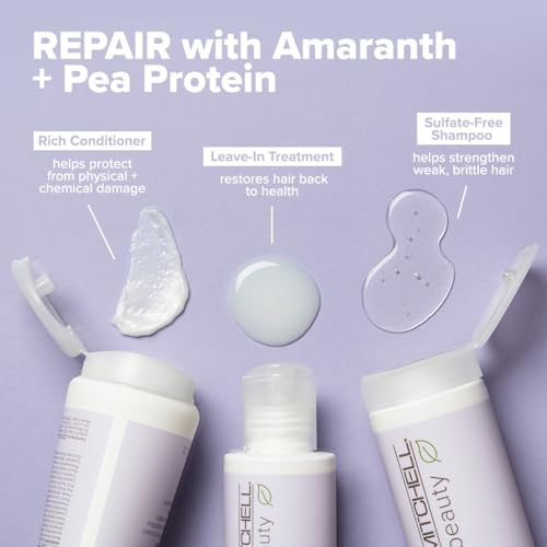 Paul Mitchell Clean Beauty Repair Leave-In Treatment, Leave-In Conditioner, Restores Strands, For Damaged, Brittle Hair, 5.1 fl. oz.