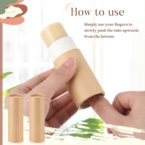 20 Pcs Empty Deodorant Tubes Push-Up Dispenser 1 oz Brown Eco-Friendly