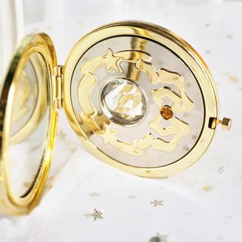 Cosmetic Makeup Folded Mirror, Anime Star Crystal Compact Mirror, Portable Travel Personal Handheld Foldable Double Sided Mirror, Cosplay Prop for Beauty Lovers, Pink, 102605520086
