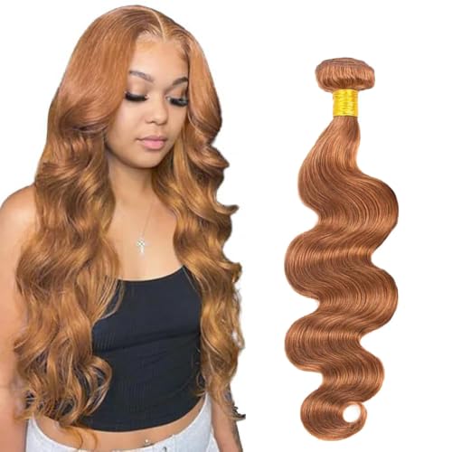 Brown Human Hair Bundles 28 Inch Body Wave - 30# Virgin Hair, Double Weft, 100G/PC, Unprocessed Brazilian