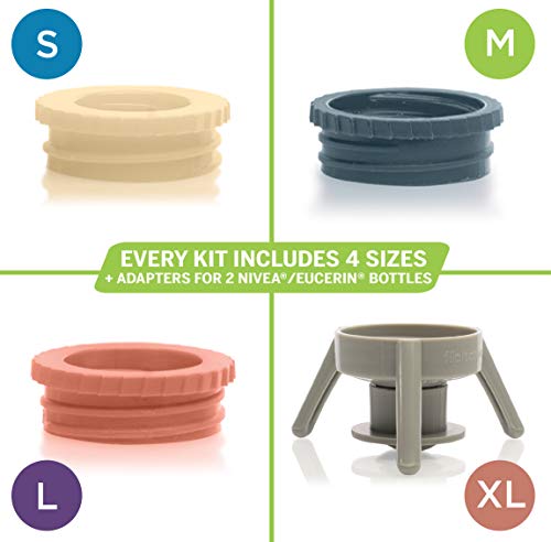 Flip-It! Bottle Emptying Kit - Pastel Color Edition with Grey, Coral, Dark Grey, Cream Variations