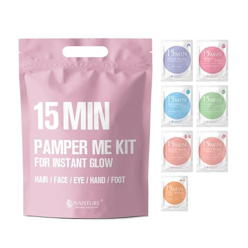 15 Min Pamper Me Kit and SoftTouch Hand Cream Trio (10pc): Korean Face Mask Essentials and Moisturizing Lotion Gift for Women