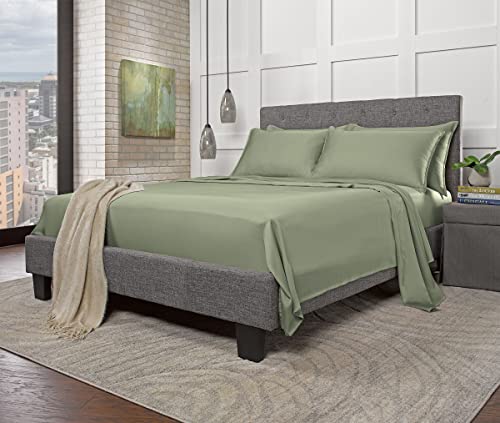 Eucalyptus Bed Sheets King Size Set - Sage, 4 Pieces, Deep Pockets, Soft & Breathable
