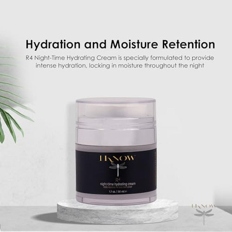 IKNOW R4 Night-Time Hydrating Cream, Hyaluronic Acid Restorative Night Cream, Revitalize with R4 Skincare, Moisturizer Face Cream, Hydrating Skincare for Renewing Night-Time Routine, (1.7oz)