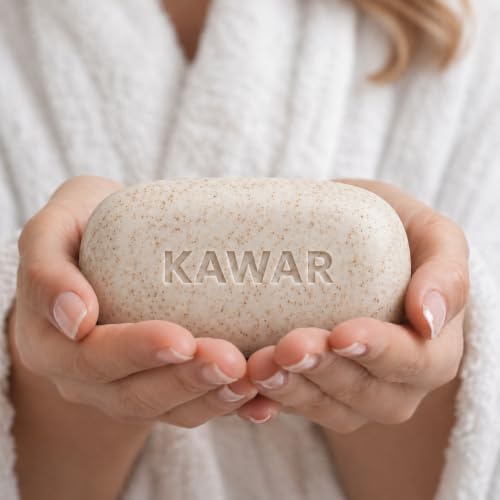 KAWAR Dead Sea Exfoliating Soap Bar 2-Pack with Salicylic Acid, Natural Oils
