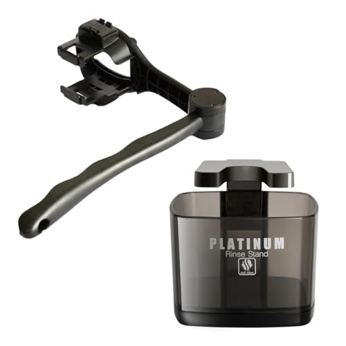Skull Shaver Platinum Rinse Stand and Back Shaver Handle Bundle, Best Gifting Combo