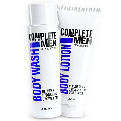 Men's Body Wash & Lotion Bundle: Cleanse Dirt and Odors, Hydrate Skin for All-Day Moisturization, Sulfate-Free, Paraben-Free Skincare for Men, Men's Shower Gel & Moisturizing Lotion