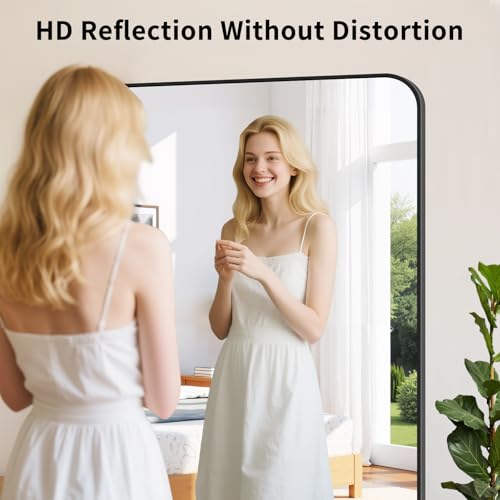Bathroom Wall Mirror 48 Inch x 30 Inch Large Vanity Mirror for Over Sink - Black Frame
