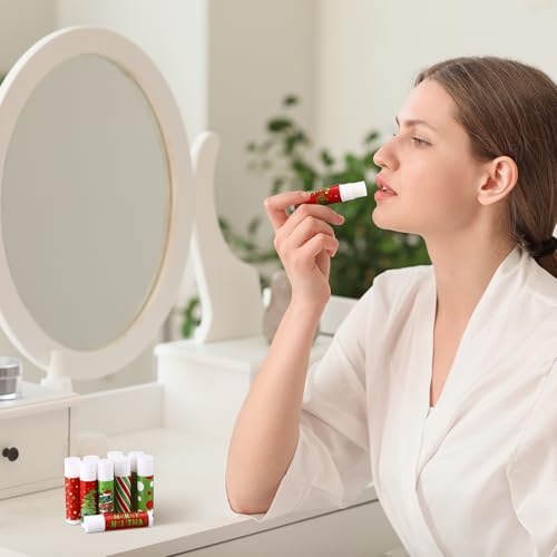 Stylish Maxcheck 48 Pcs Lime Green Christmas Lip Balm Bulk Holiday Gifts