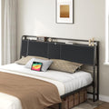 MAHANCRIS Queen Size Headboard with Storage, Dual Power Sockets & Flip Door