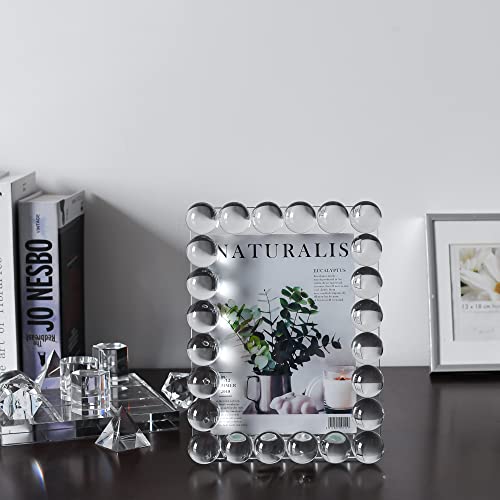 DONOUCLS 5x7 Inch Crystal Picture Frame Wedding Tabletop Display with Gift Box - Clear