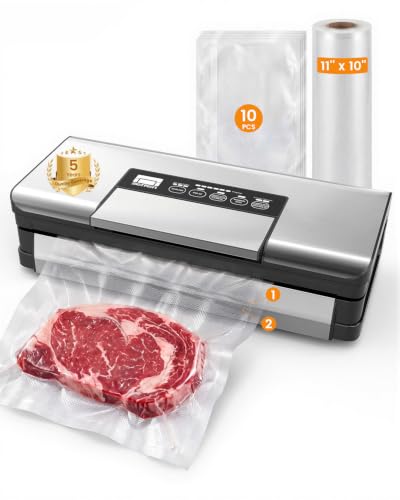 Food Vacuum Sealer Machine with Double Heat Seal & Jar Sealing - 90kPa