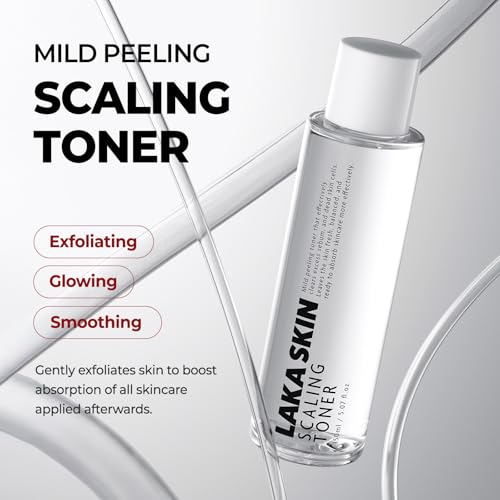 Laka Skin Care Scaling Toner, 150ml/5.07 fl.oz, Mild Peeling for Face, PDRN, Soothing Dead Skin Cells, Hyaluronic Acid, AHA, PHA, Korean Skin Care