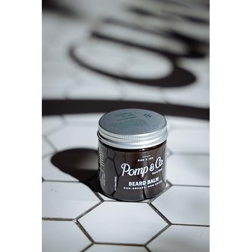 Pomp & Co Beard Balm, Non Greasy Beard Balm For Men Softens and Moisturises Your Beard, Non-Shine Matte Finish 60ml