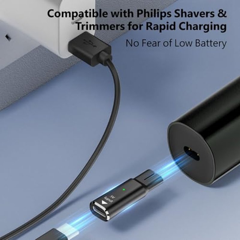 4.3V 5V 8V 15V Type-C Shaver Adapter Charging Converter, Suitable for Philips Norelco 7700/7500/7400 3500/5300 Series, OneBlade QP6520 QP6530 QP6510£¬ Equipped with a Charging Data Cable (8V)