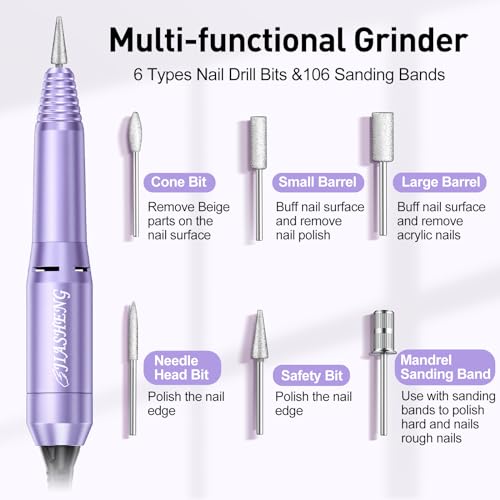 Professional Nail Drill 20000rpm Violet - Electric Manicure & Pedicure Machine