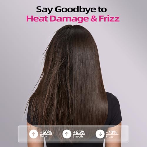 Cordless Plasma Hair Straightener Brush - Portable, Fast Heating, Anti-Scald, Rechargeable for Frizz-Free Shine