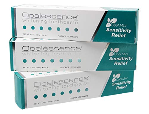 Opalescence Whitening Toothpaste for Sensitive Teeth - Mint Flavor, Gluten Free, 4.7 Ounce - Pack of 3