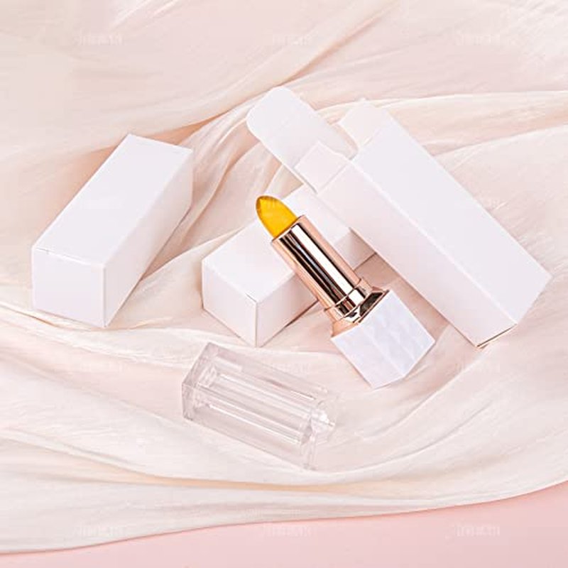 AUEAR, 50 Pack White Kraft Paper Lipstick Boxes Empty Lip Gross 3.35"x1.1"x1.1" Rectangle Balm Perfume Essence Oil Packaging Cases for DIY Gloss Gift Packing