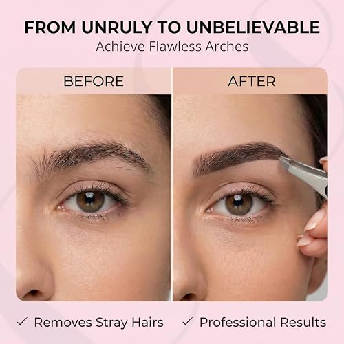 Precision Facial Hair Tweezers with Slant Tip - Eyebrow Plucker for Women and Men